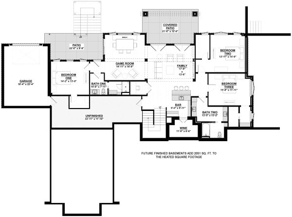 House Design - Cottage Floor Plan - Lower Floor Plan #928-336