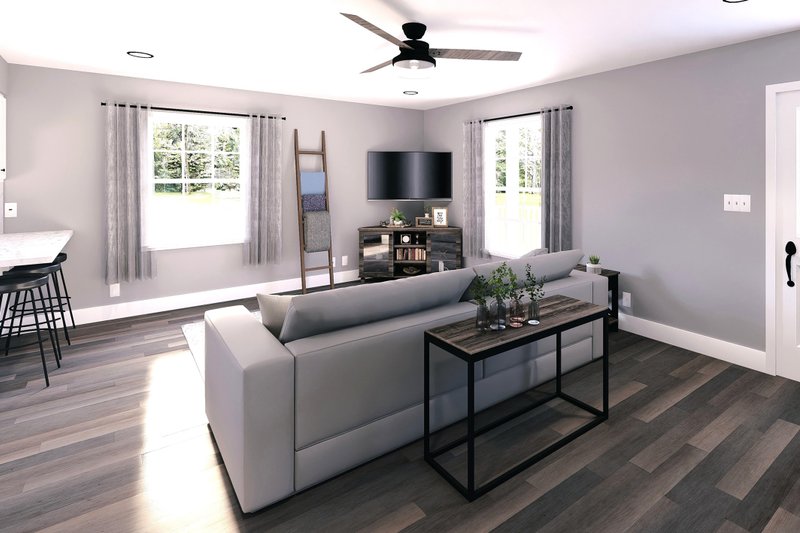 Architectural House Design - Interior - Family Room 1 for Country House Plan #44-203 - 2 bed, 1 bath