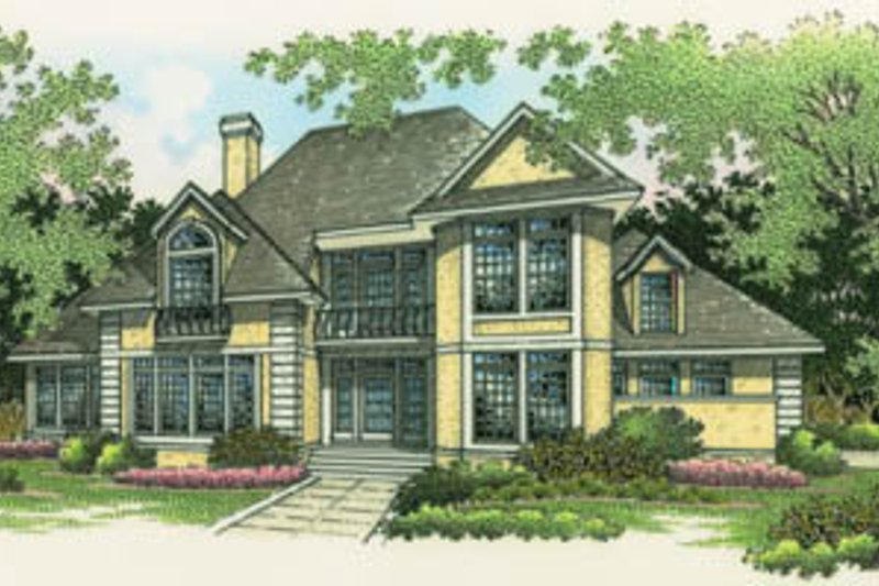 Architectural House Design - Traditional Exterior - Front Elevation Plan #45-155