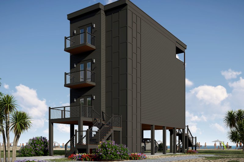 House Design - Exterior - Front Elevation 7 for Beach House Plan #932-1001 - 3 bed, 3.5 bath