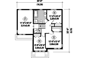 Floor Plan - Upper Floor for Traditional House Plan #25-4663 - 3 bed, 1 bath