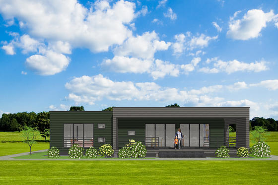 Exterior - Front Elevation for Modern House Plan #549-12 - 4 bed, 2 bath