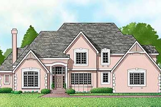 Exterior - Front Elevation for European House Plan #67-300 - 4 bed, 3 bath