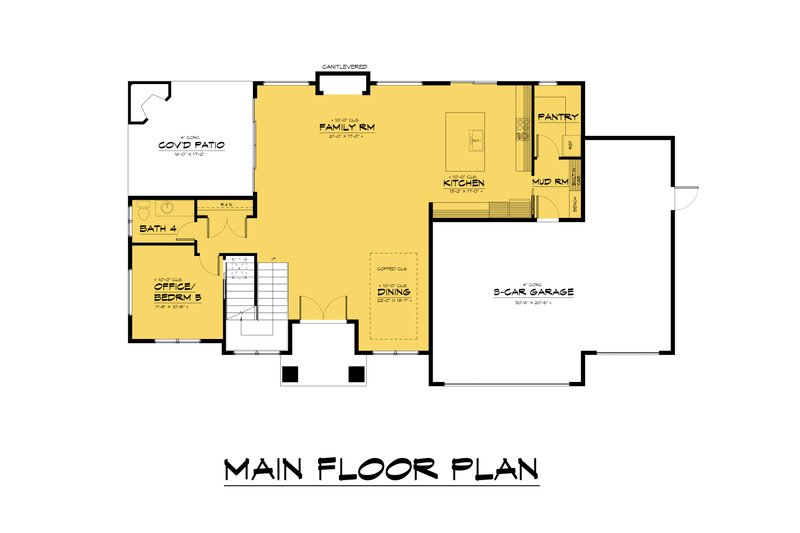 Architectural House Design - Floor Plan - Main Floor for Contemporary House Plan #1066-172 - 5 bed, 3.5 bath