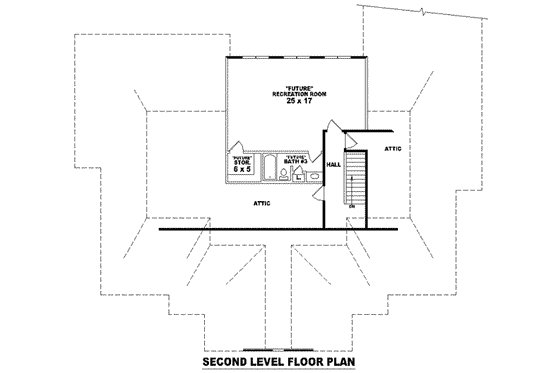 Floor Plan - Upper Floor for Southern House Plan #81-1346 - 3 bed, 2.5 bath