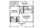 Country Style House Plan - 1 Beds 1 Baths 600 Sq/Ft Plan #21-206 