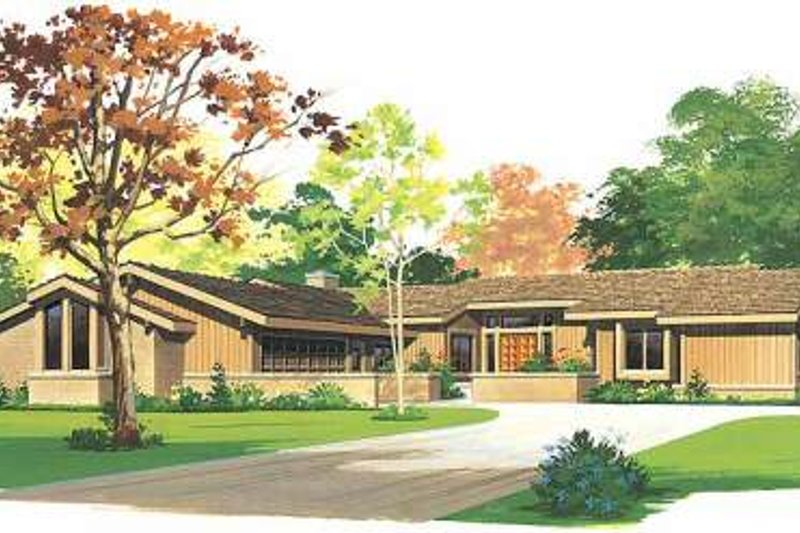 Architectural House Design - Ranch Exterior - Front Elevation Plan #72-483