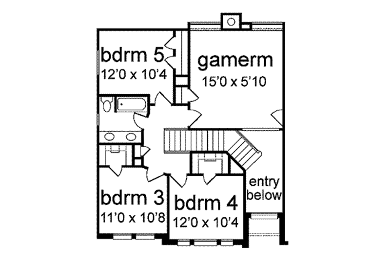 Home Plan - Floor Plan - Upper Floor for Traditional House Plan #84-182 - 5 bed, 3 bath