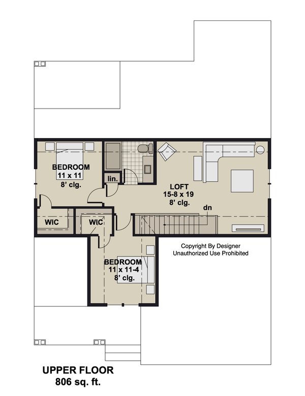 Home Plan - Craftsman Floor Plan - Upper Floor Plan #51-1403