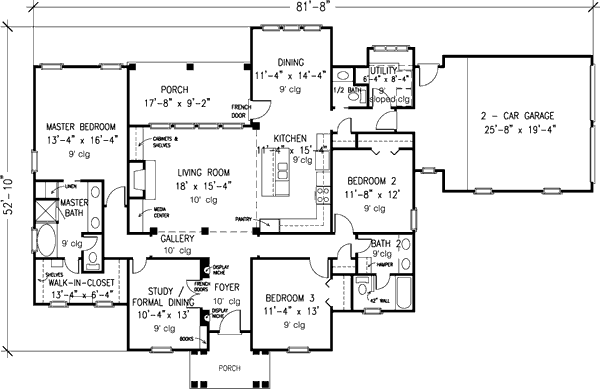 Home Plan - Country Floor Plan - Main Floor Plan #410-242