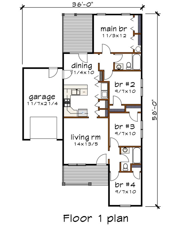 Home Plan - Farmhouse Floor Plan - Main Floor Plan #79-333