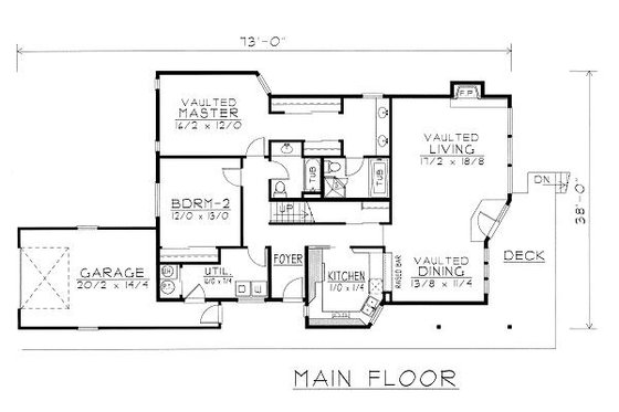 Floor Plan - Main Floor for Bungalow House Plan #112-141 - 3 bed, 3 bath