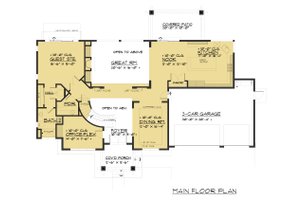 Floor Plan - Main Floor for Prairie House Plan #1066-94 - 5 bed, 4.5 bath