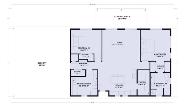 House Blueprint - Barndominium Floor Plan - Main Floor Plan #1107-41