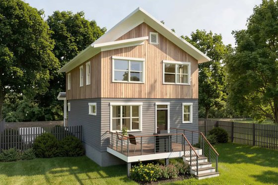 Exterior - Rear Elevation for Modern House Plan #79-293 - 3 bed, 2.5 bath