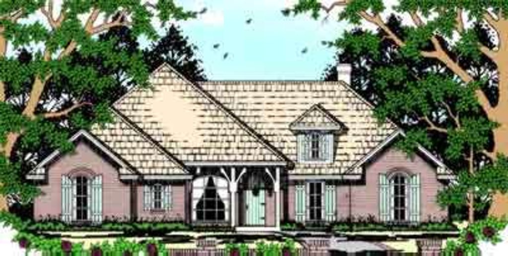 Exterior - Front Elevation 2 for European House Plan #42-333 - 3 bed, 2 bath