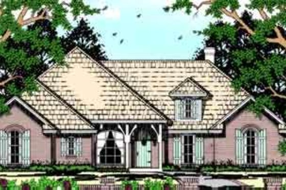 Exterior - Front Elevation for European House Plan #42-333 - 3 bed, 2 bath