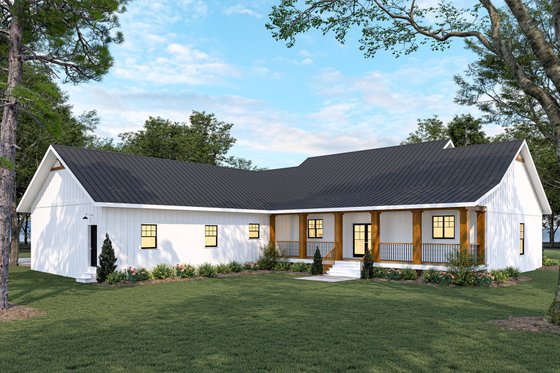 Exterior - Rear Elevation for Farmhouse House Plan #44-293 - 3 bed, 2.5 bath