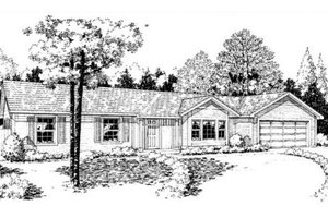Ranch Exterior - Front Elevation Plan #312-848