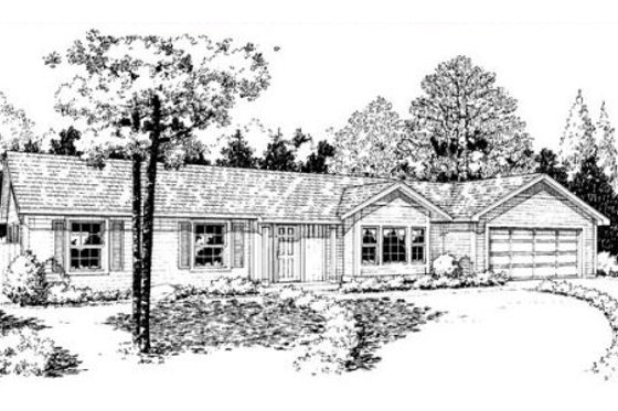 Exterior - Front Elevation for Ranch House Plan #312-848 - 3 bed, 2 bath