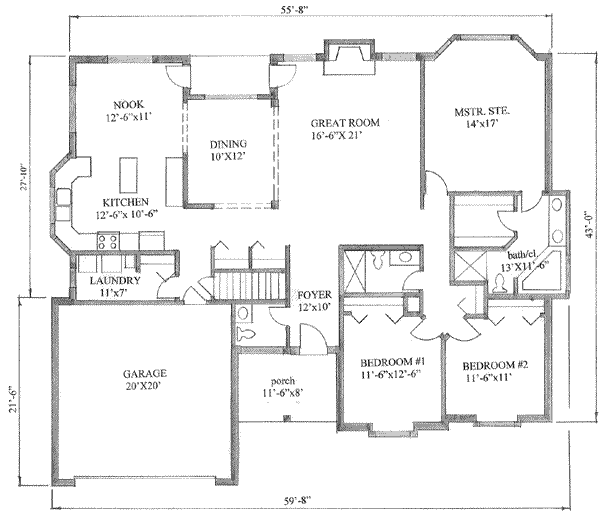 Traditional Floor Plan - Main Floor Plan #136-105