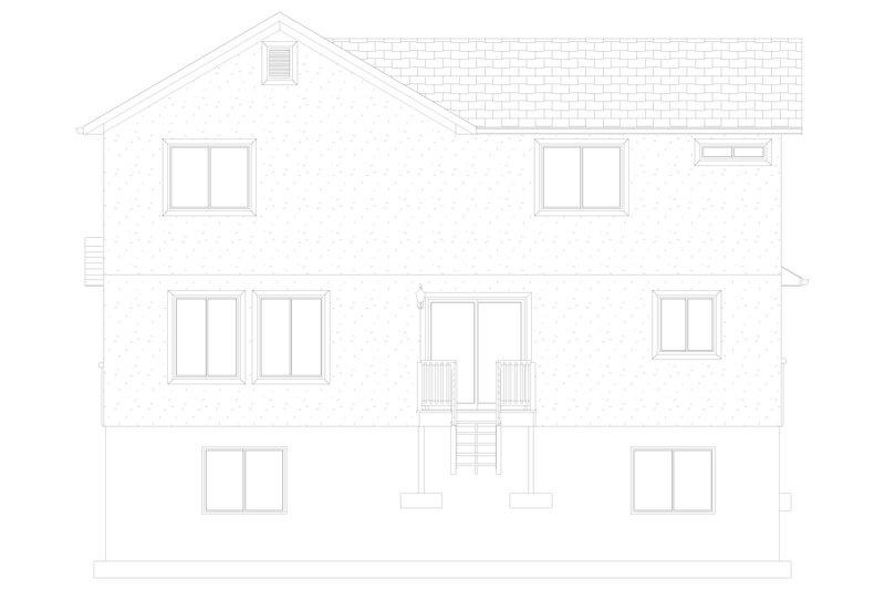 Architectural House Design - Exterior - Rear Elevation 3 for Traditional House Plan #1060-455 - 3 bed, 2 bath