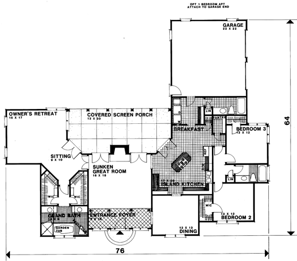Home Plan - Traditional Floor Plan - Main Floor Plan #30-169