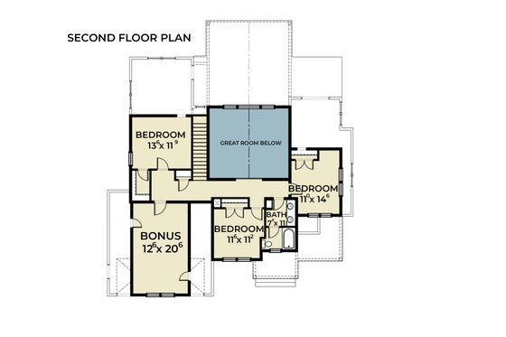 Floor Plan - Upper Floor for Farmhouse House Plan #1070-223 - 4 bed, 2.5 bath
