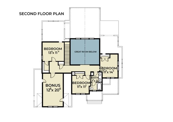 Farmhouse Floor Plan - Upper Floor Plan #1070-223