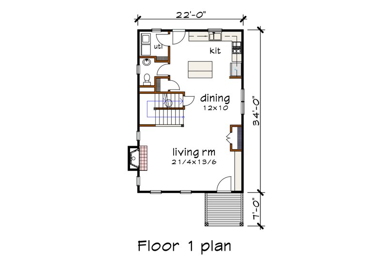 Architectural House Design - Floor Plan - Main Floor for Modern House Plan #79-324 - 3 bed, 2.5 bath