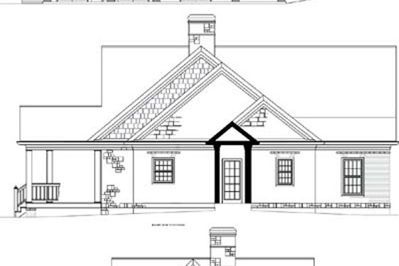 Exterior - Rear Elevation for Country House Plan #71-132 - 2 bed, 3 bath