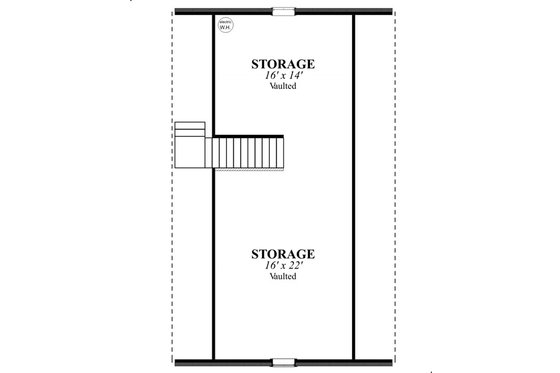 Floor Plan - Upper Floor for Traditional House Plan #63-331, 1 bath