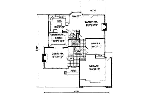Traditional Floor Plan - Main Floor Plan #116-187
