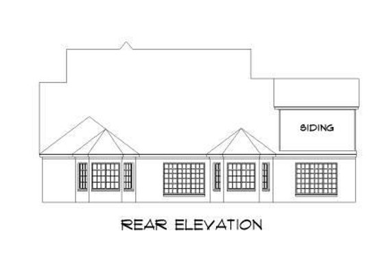 Exterior - Rear Elevation for Traditional House Plan #424-50 - 5 bed, 4 bath