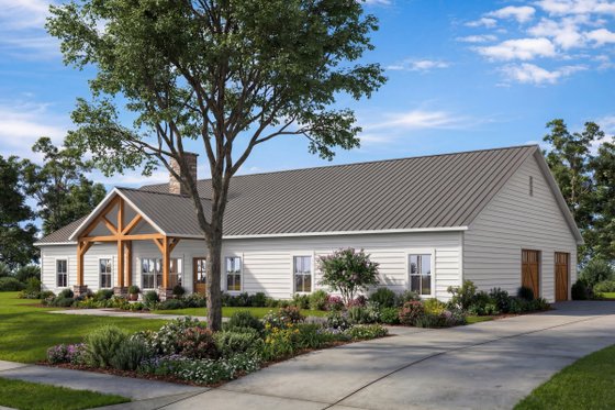 Exterior - Front Elevation 3 for Barndominium House Plan #1117-46 - 5 bed, 3.5 bath