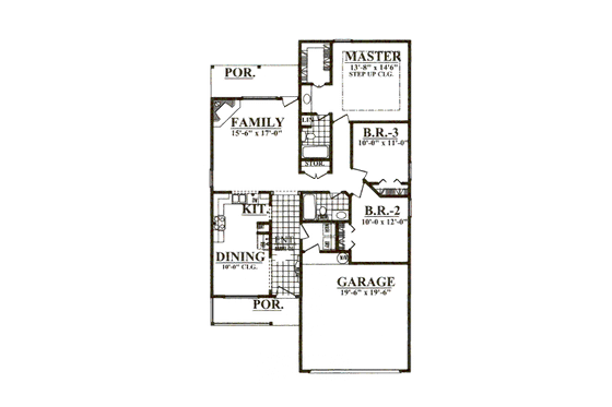 Floor Plan - Main Floor for Country House Plan #62-149 - 3 bed, 2.5 bath
