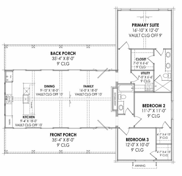 Farmhouse Floor Plan - Main Floor Plan #1096-121