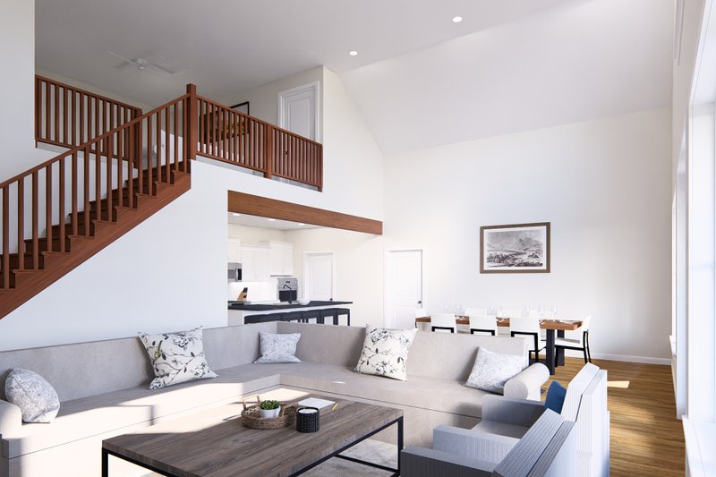 Architectural House Design - Interior - Family Room for Farmhouse House Plan #513-2254 - 4 bed, 3 bath