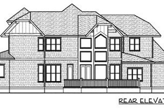 Exterior - Rear Elevation for Traditional House Plan #413-132 - 5 bed, 4.5 bath