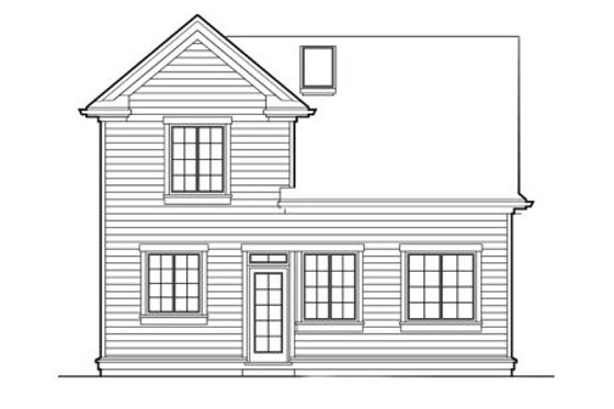 Exterior - Rear Elevation for Traditional House Plan #48-315 - 3 bed, 1.5 bath