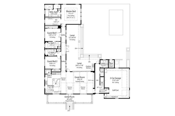 Floor Plan - Main Floor for Farmhouse House Plan #938-82 - 4 bed, 4.5 bath
