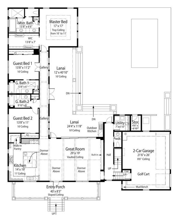 Home Plan - Farmhouse Floor Plan - Main Floor Plan #938-82