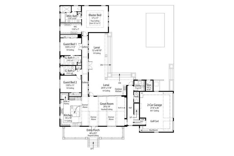 Dream House Plan - Floor Plan - Main Floor for Farmhouse House Plan #938-82 - 4 bed, 4.5 bath