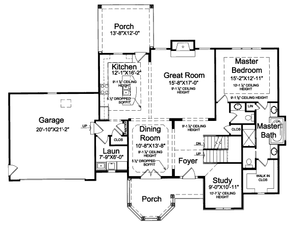 House Plan Design - Country Floor Plan - Main Floor Plan #46-460