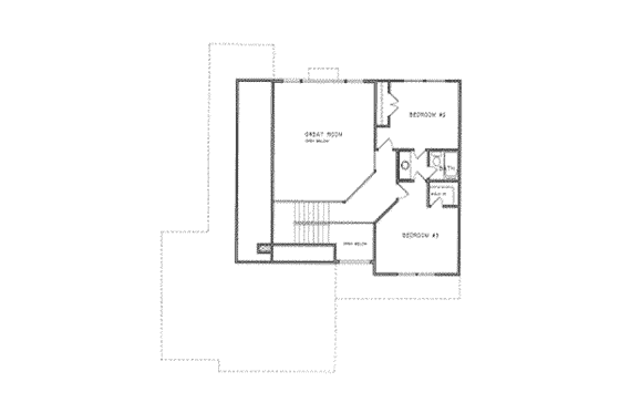 Floor Plan - Upper Floor for Traditional House Plan #6-206 - 3 bed, 2.5 bath