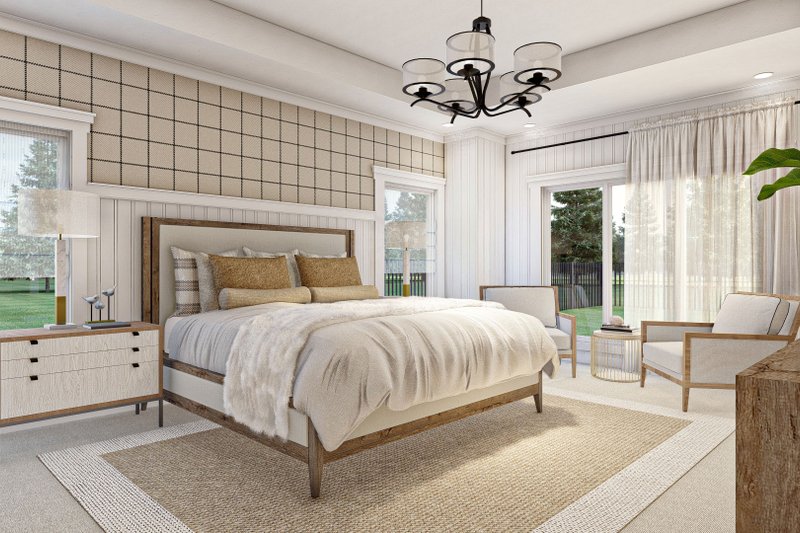 Architectural House Design - Interior - Master Bedroom 1 for Cottage House Plan #455-116 - 2 bed, 2.5 bath
