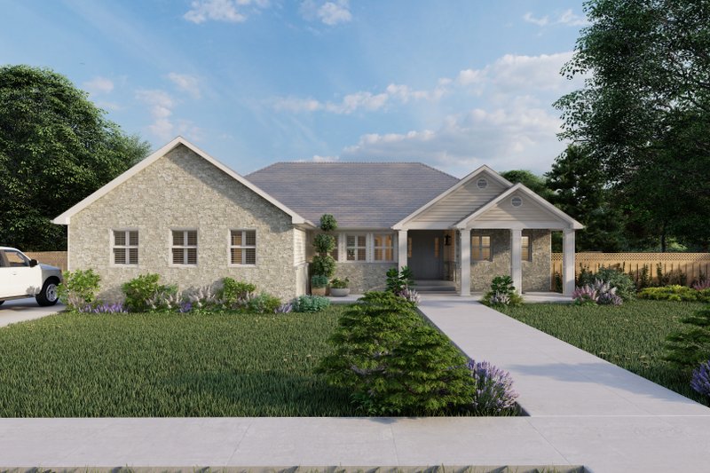 House Blueprint - Exterior - Front Elevation 3 for Traditional House Plan #1060-174 - 3 bed, 2 bath
