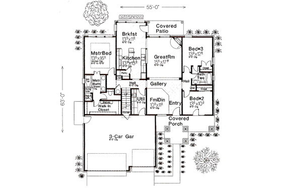 Floor Plan - Main Floor for European House Plan #310-989 - 3 bed, 2.5 bath