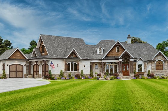 Exterior - Front Elevation 3 for Craftsman House Plan #54-729 - 4 bed, 4 bath