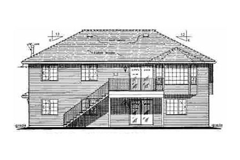 House Plan Design - Exterior - Rear Elevation for Traditional House Plan #18-3104 - 3 bed, 2 bath